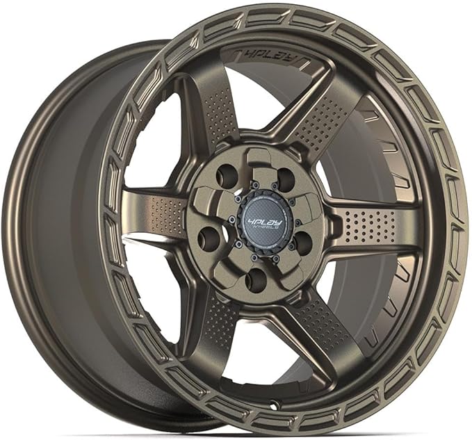 4PLAY Wheels 4PS63 17 Inch Rims and Tires Fit 5x127 & 5x139.7 17x9 Satin Bronze - TerraMax RT 33x12.50/17 (Set of 4)