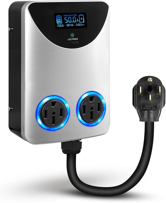 Lectron NEMA Socket Splitter for Level 2 EV Charger Installation - Power Your EV Charger and High-Powered Appliance from The Same Outlet (50 Amp NEMA 14-50 to NEMA.14-50 / NEMA, 14-50 Splitter)