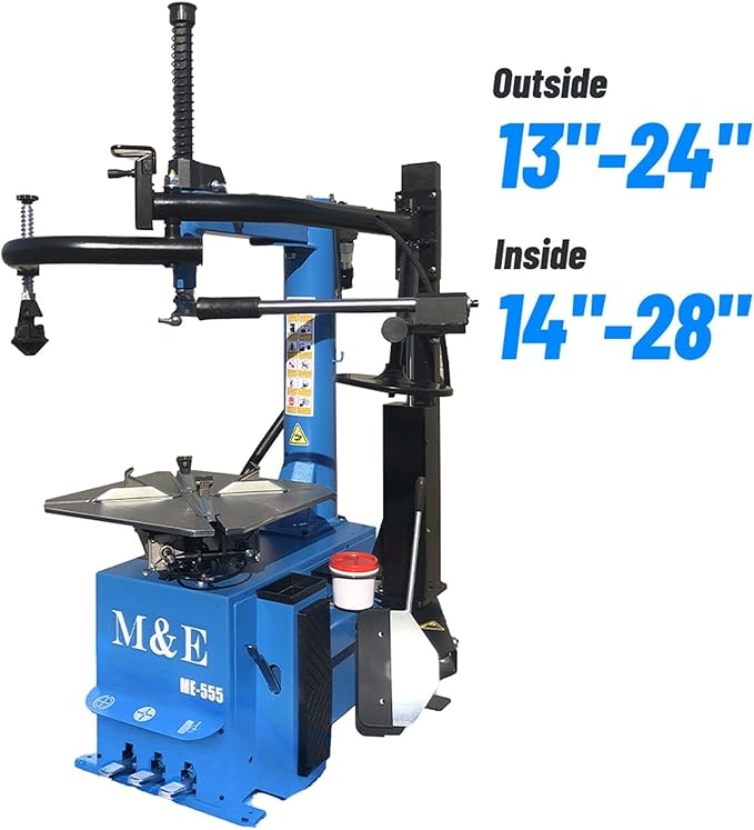ME-T555 2.0HP Tire Changer Machine with Double Side Assist Arm Bead Blaster Tire Repair