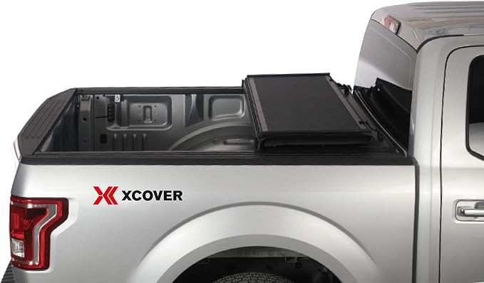 XCOVER Hard Folding Tonneau Cover, Compatible with 2020 2021 2022 2023 2024 2025 Chevy/GMC 2500/3500 6' 8" Box w/o Bedside Storage Box