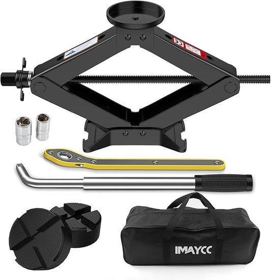 Scissor Jack 3 Ton, 4.1"-18.3" Lifting Car Jack, Heavy Duty Car Jack Kit, Portable Tire Changing kit with Lug Wrench, Tire Jack Tool for Car SUV MPV