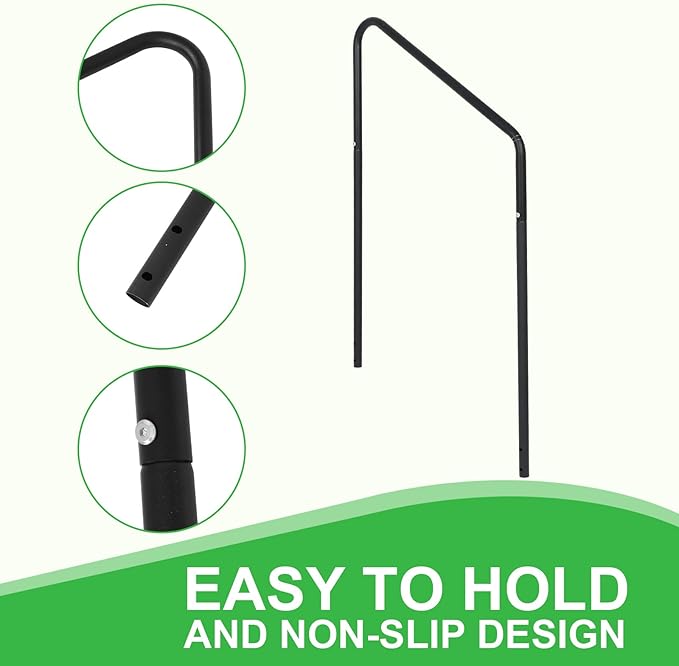 Assist Handrail for 2 and 3 RV Step Stairs,Hot Tub Steps with Handrail,Portable Step Ladder for Travel Trailer,Camper,Porch,Pet Stair,Outdoor Stairs with Non-Skid Tapes