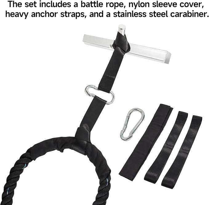 GSE Games & Sports Expert Gym Battle Rope, Heavy-Duty Workout Ropes for Indoor & Outdoor Workout, Exercise Rope for Strength Training - 30,40,50 Feet Lengths Available