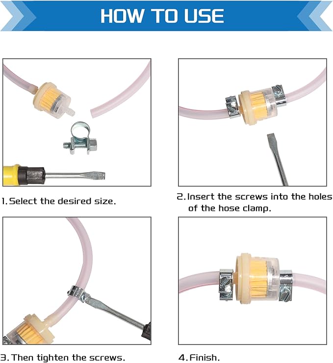 10-12MM Fuel Injection Hose Clamps 13/32"-15/32" Gas Line Clamps Pipe Clamp for Automotive Diesel Petrol Pipes