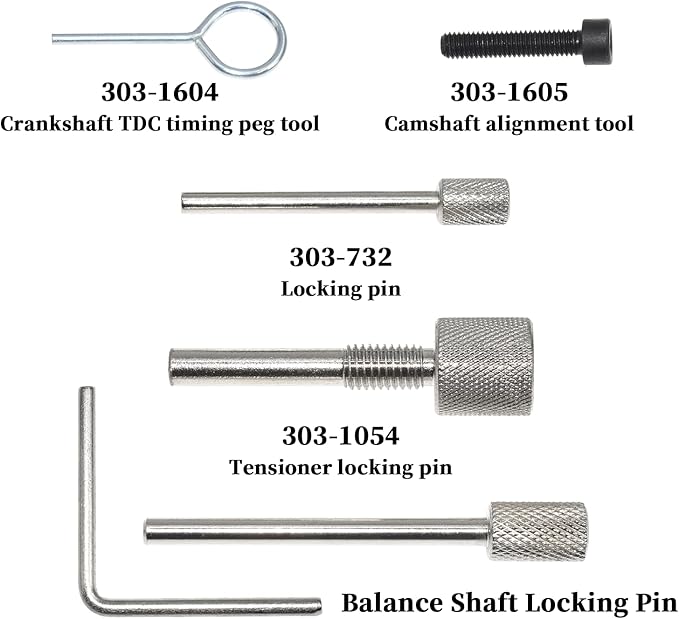 Belt Engine Timing Tool Kit, Compatible with Ford 1.0 EcoBoost Focus Fiesta, Petrol Engine Timing Belt Tools Lock Tool KIT SCTi 303-1605 303-1606 303-1604 303-1602