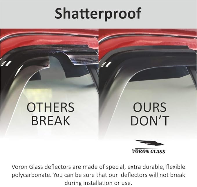 Voron Glass Tape-on Extra Durable Rain Guards for Hyundai Tucson 2016-2021, Window Deflectors, Vent Window Visors, 4 Pieces - 120036