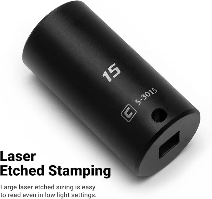 Capri Tools Deep Impact Socket, 3/8-Inch Drive, 6-Point, Metric (17 mm) (CP53217)