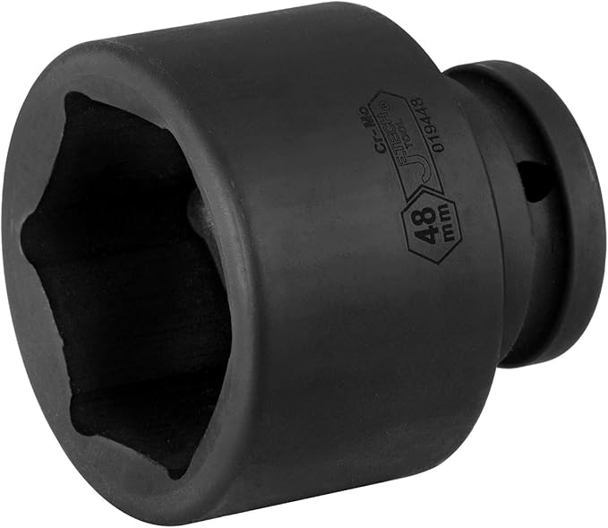Jetech 3/4 Inch Drive 48mm Standard Impact Socket, Made with Chrome Molybdenum Alloy Steel, Heat Treated, 6-Point Design, Metric