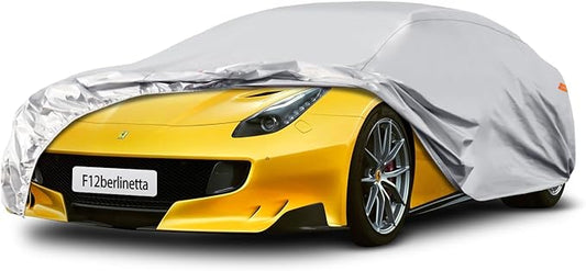 Waterproof Car Cover for Ferrari F12berlinetta (2012-2017), 5 Layers Compatible with Ferrari F12berlinetta All Weather, Snowproof Windproof Rain Ice Sun UV Protection