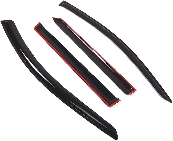 TuningPros Outside Mount Window Vent Visors Rain Guards Compatible with Scion Scion xA 2004-2007 | Side Window Wind Deflectors Rain Shields | Smoke Tinted, 4 Pcs Set, DGWV-387-2