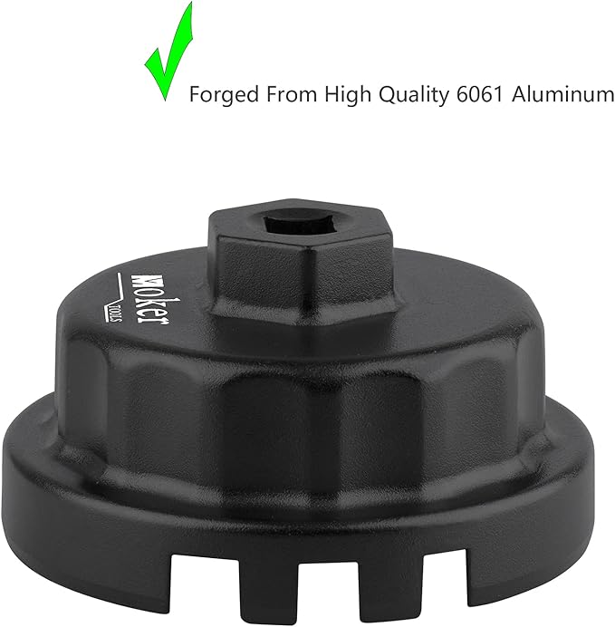 Moker Upgraded for Toyota Oil Filter Wrench, 64mm 14 Flute Aluminum Tool for Easy Oil Filter Removal, Compatible with Toyota, Lexus, and Scion Vehicles Equipped with 2.5L to 5.7L engines