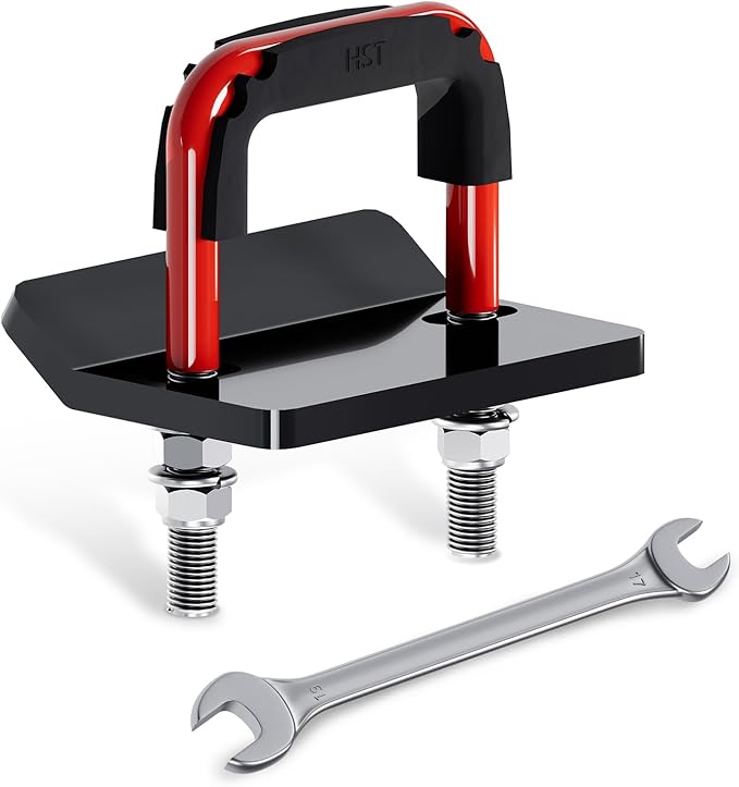 Hitch Tightener, Heavy Duty Anti Rattle Hitch Stabilizer for 2" Hitch, Trailer Hitch Stabilizer with Rubber Isolator & Wrench for Hitch Mount, Cargo Carrier, Bike Rack (1 Pack, Red & Black)