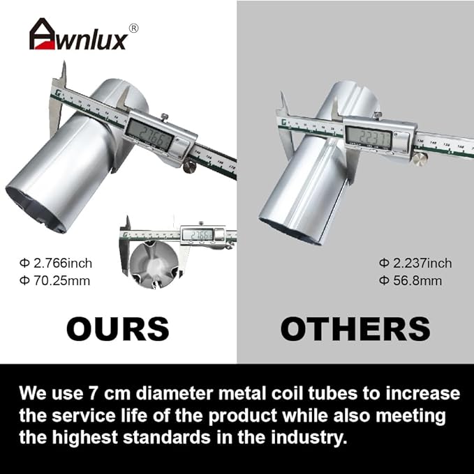 Awnlux Slide Topper Awning PRO MAX - White Modular Slide Out Awning Kit Slide Out Protection for RVs, Travel Trailers, 5th Wheels, and Motorhomes-7' (6'7" Fabric)