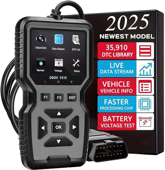 OBD2 Scanner Diagnostic Tool - Check Engine Light Code Reader, Reset Function, Data Stream, I/M Readiness, Full Features, Modes 6 & 8, for All 1996+ Vehicles