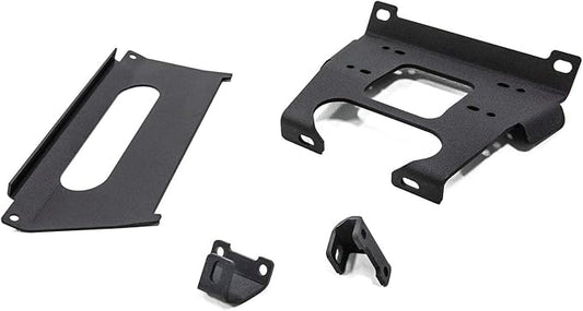 SuperATV Winch Mounting Plate for 2016 Polaris RZR XP Turbo/XP 4 Turbo | No Drilling Required | 3/16" Steel Plating | Black Powder Coating Prevents Corrosion