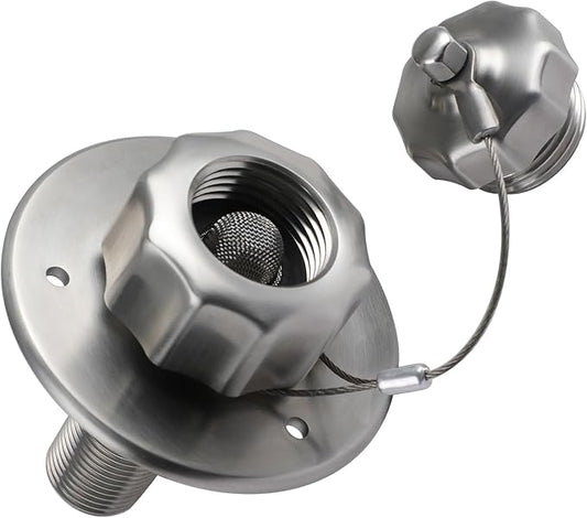 G-Sunny All Metal RV City Water Inlet with Check Valve, RV Water Inlet Replacement, RV Water Fill Inlet,RV Water Inlet Connection for for RV Camper Motorhome Trailer Marine