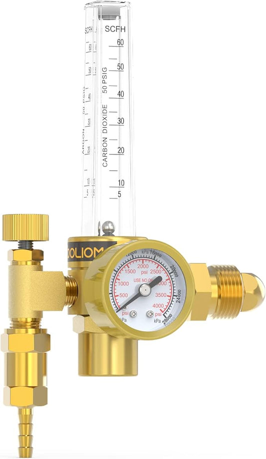 TOOLIOM CO2 Argon Flow Meter Gas Regulator Gauge for MIG TIG Welding