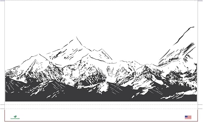 Leaveshade RV Awning Fabric Replacement Camper Trailer Awning Fabric Super Heavy Vinyl Coated Polyester 14'3''(Fit for 15' Awning)-Mountains (Custom Looking)