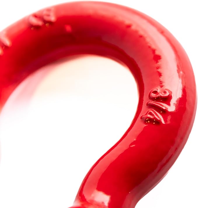 Hi-Gear (4 PK, Red) Bow Shackles 3/4" D Ring Shackle Rugged Unbreakable 28.5 Ton (57,000 Lbs) Maximum Break Strength with 7/8'' Pin Bow Screw Heavy Duty D Ring for 4x4 Vehicle Recovery.