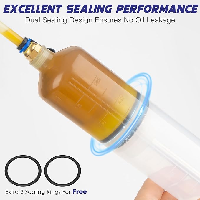 500CC Fluid Extractor, Fluid Syringe Pump, Oil Extractor for Cars Ships Engines Lawn Mowers Fluid Extraction and Filling, with 2 Transparent Hose