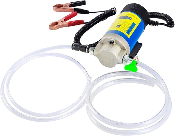 AIGMISON 12V 100W Engine Oil Pump, Electric Oil Change Extractor Pump，Electric Fluid Transfer Pump for Engine Oil, Equipped With 3 Pipes-Low Noise