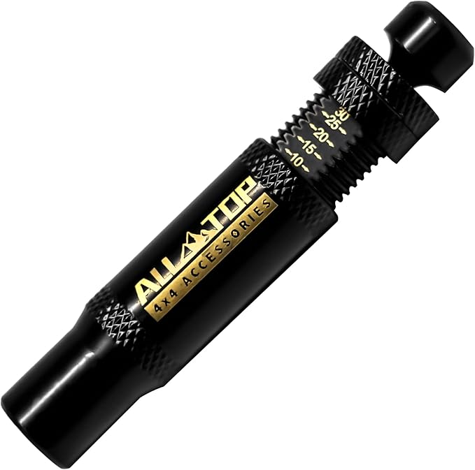 ALL-TOP Adjustable Auto-Stop Tire Deflator Valve Kit (10-30 PSI) 4 PCS Screw-on Tyre Air Down Tool for Offroad 4x4 (with 5 Valve caps)