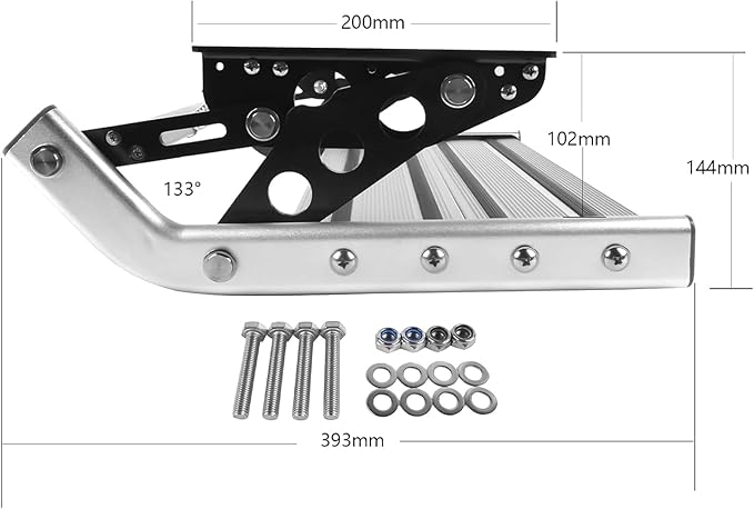 Manual RV Step Single Ladder Step Telescopic Folding RV Entry Stair Replacement for RV Camper Van Motorhome Travel Trailer