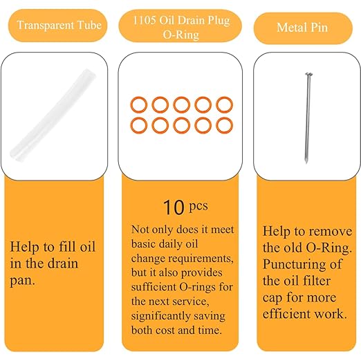Oil Change Kit for Harley, Oil Filter Wrench,Crankcase Fill Tool,Primary Case Oil Funnel,Drip-Free Oil Filter Funnel Set, 10 O-Rings, for Harley Davidson Accessories