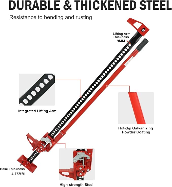 3 Ton Heavy Duty Farm Jack, 7000 Lb Capacity Ratcheting Off Road Utility Farm Jack for ATVs, Utility Vehicles, Off-Road Vehicles, Tractors, Trucks