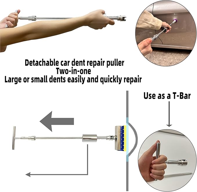 176pcs Paintless Car Dent Removal Kit,Bodywork Hail Damage Repair,Auto Body Dent Removal Tools,Dent Pulling Slide Puller, Dings Remover Tools Kit(176pcs M10 Slide Puller)