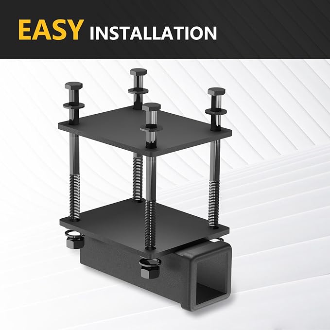 Tow Hitch 2 Inch, RV Bumper Hitch Receiver Adapter Fits 4-4.5" Beam, 200 Lbs Tongue Weight Capacity, Travel Trailer Rear Bumper with Hitch Pin & Hitch Cover, Fit for Camper Bike Racks Cargo Car