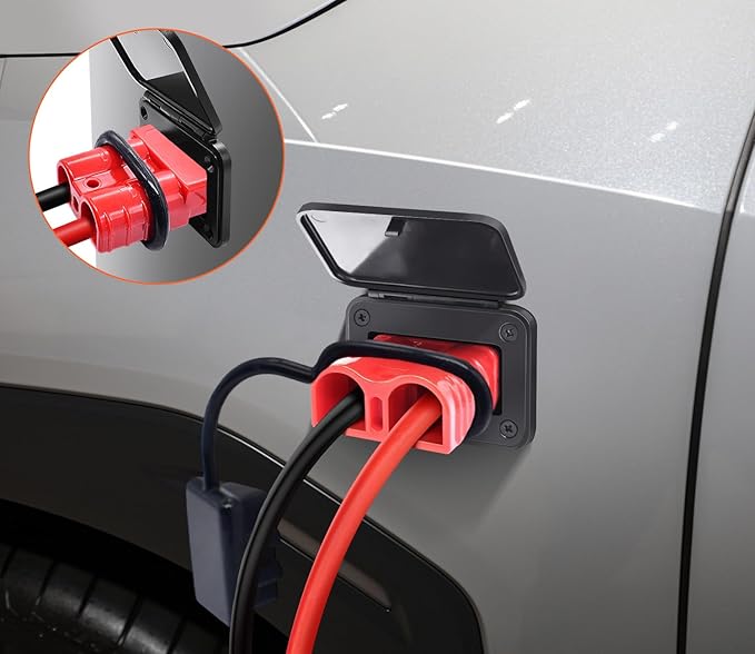 GZSH Anderson Plug 4PCS 50A Quick Connect Wire Connectors with Mount and Cap 12-6 AWG Battery Quick Disconnect 12V-36V Battery Quick Connect Waterproof SB50 for Car RV Trunk Boat Winch