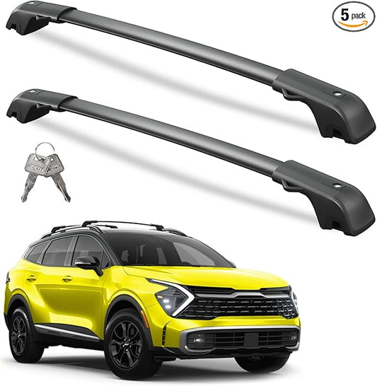 300lb Roof Rack Cross Bars Compatible with 2023-2026 Kia Sportage X-Line AWD/X-Pro/X-Pro Prestige with Raised Rail, (Not for SX &EX &LX with Flushed Rail and Panoramic Sunroof) Lockable