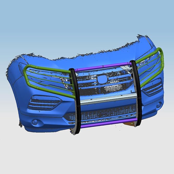 Black Horse Grille brush Bumper Guard Modular Black Compatible with 2016-2022 Honda Pilot-17H151402MA