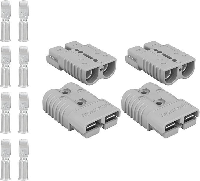 175A Connector Quick Connect Disconnect Genderless Battery Plug Connector 2 AWG for 4 Pack Red Suitable for Car Trailer Motor Winch Forklift