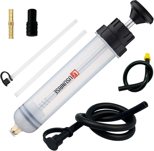 Automotive Fluid Extractor Pump,Oil Change Syringe with Long Hose,Syringe Style Pump for Power Steering Transmission Gear Oil & Brake Fluid Changes, Hand Vacuum Pump 200CC/200ML-3 ProType