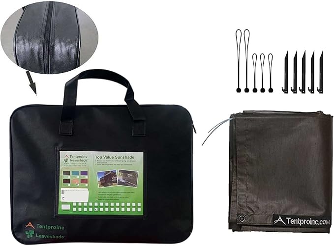 Tentproinc RV Awning Sun Shade Screen 9' X 20'3'' - Brown Mesh Sunshade UV Blocker Complete Kits Motorhome Camping Trailer Canopy Shelter - 3 Year Lasting