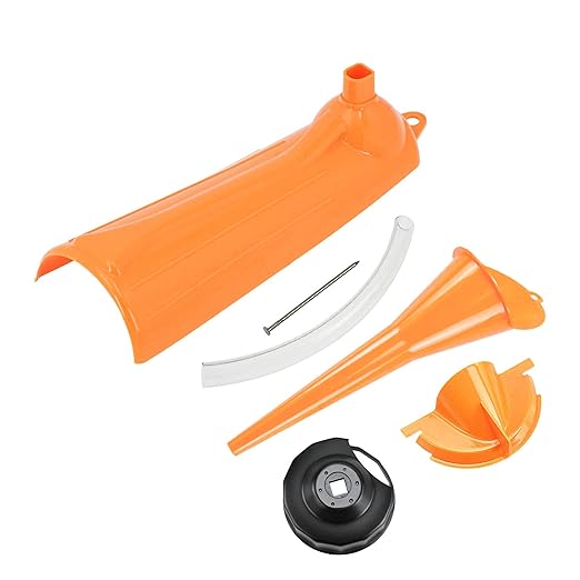 HDBUBALUS Crankcase Fill Funnel Primary Oil Fill Oil Filter Funnel Set with Oil Filter Wrench Compatible with Harley 4 Pcs Orange