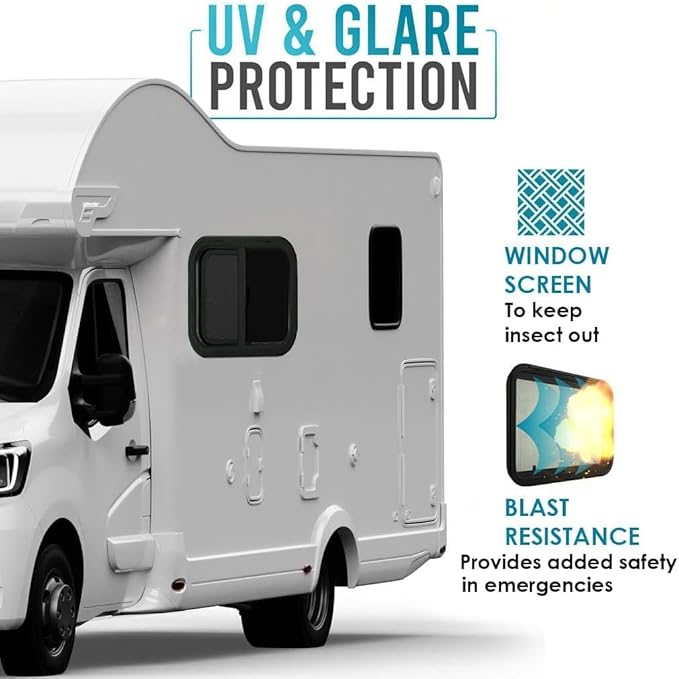 ProFlex RV Horizontal Sliding Window 20" W x 15" H – Heavy Duty Ultra Thick 5mm Tempered Glass, RV Camper Windows Replacement with Trim for 1-1/2’’ Wall Thickness – Easy Installation, DOT Certified