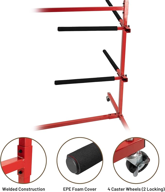 Floor Mobile Bumper Storage Rack, Heavy Duty Utility Double Sided Bumper Storage Dolly with Wheels Space Saving for Automobile Parts Storage