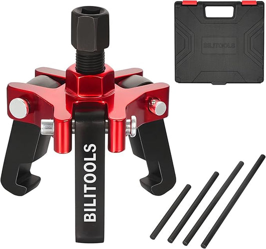 BILITOOLS Harmonic Balancer Puller Set, Upgraded 3-Jaw Pulley Puller with Holding Tool for Removing Harmonic Damper Balancers Compatible with Chevy, GM, Chrysler, Ford etc.