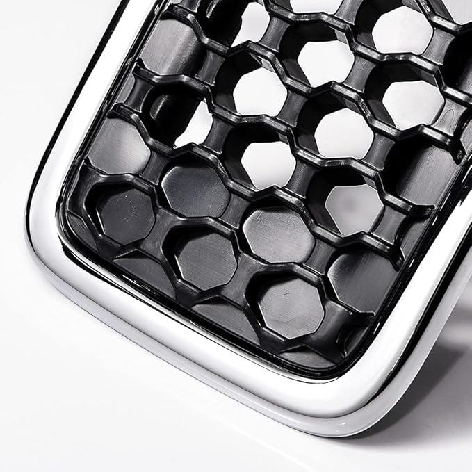 AstraDepot Front Grille Grill Honeycomb Insert Mesh Cover Trim Compatible for Jeep Cherokee 2019-2023 Chrome + Matte Black