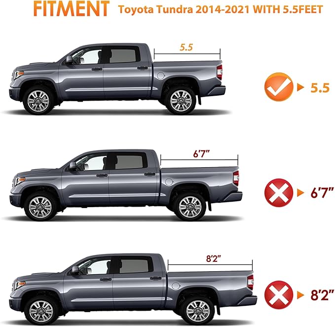 Nilight Soft Roll Up Truck Bed Cover Compatible with Toyota Tundra 2014 2015 2016 2017 2018 2019 2020 2021 5.5ft