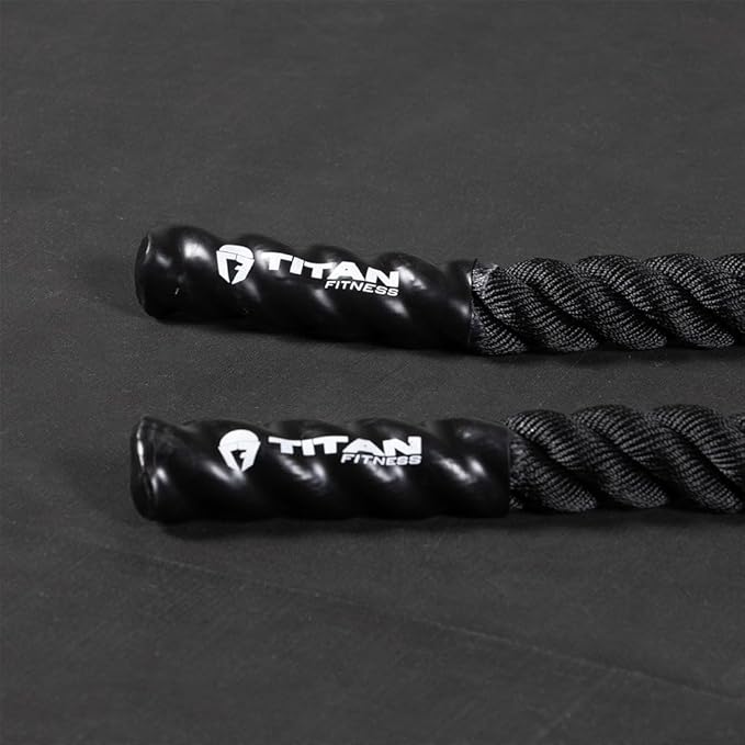 Titan Fitness Battle Rope 40ft x 2in, Poly Dacron Heavy Rope for Home Gym Conditioning Workouts, Cross-Train, Strength Training Exercises