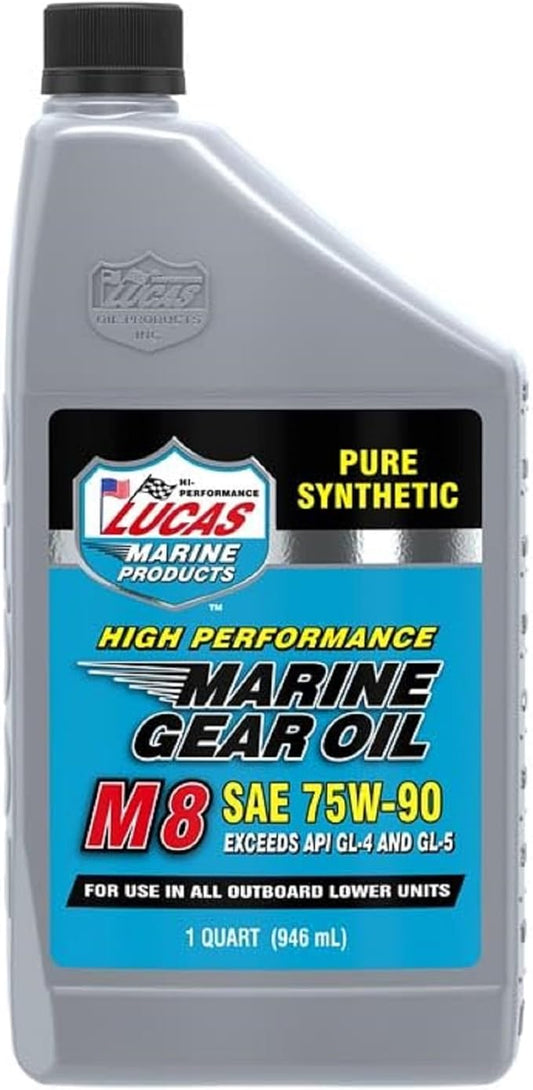 Lucas Oil 10652 Synthetic SAW 75W-90 M8 Marine Gear Oil - 1 Quart
