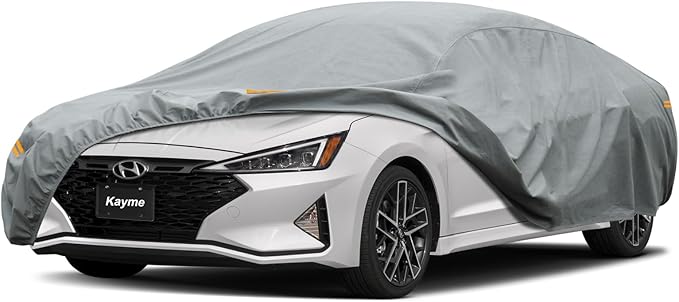 Kayme Heavy Duty Car Cover Custom Fit Hyundai Elantra (2025-2025) Waterproof All Weather for Automobiles, Full Exterior Covers Sun Rain UV Protection.（Deliver About 3-10 Days）