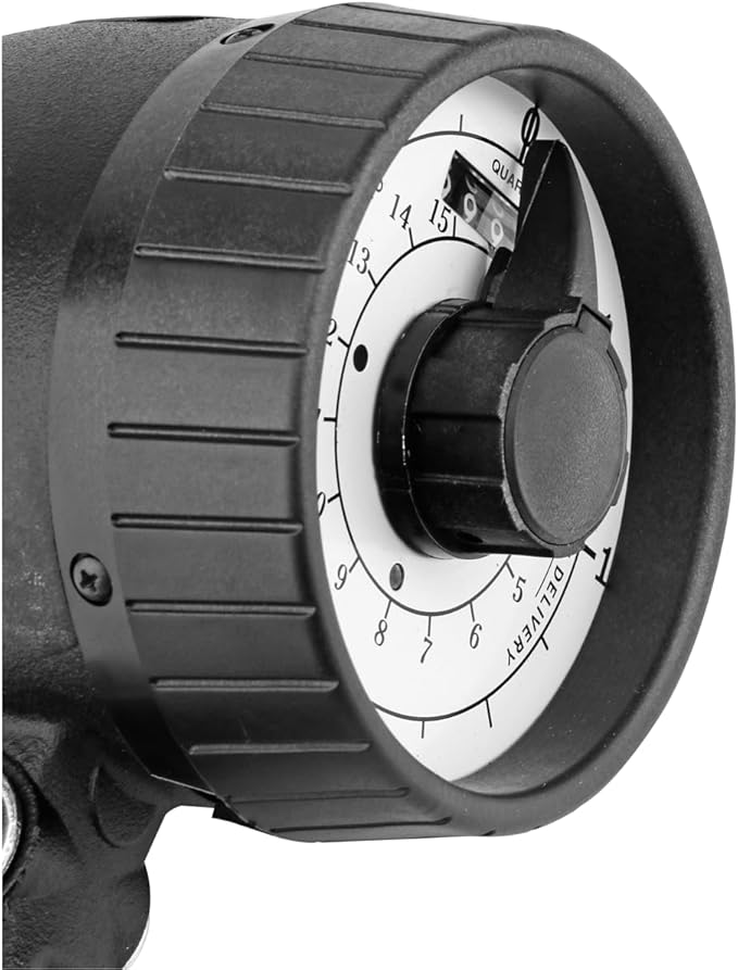 Lincoln 877 Mechanical Fluid Dispense Meter with Odometer Style Totalizer for Petroleum, Synthetic-Based Oil, ATF, Gear Lube and Antifreeze, 16 Quart Dial, 4 GPM, 10" Flex Hose, in-line Swivel