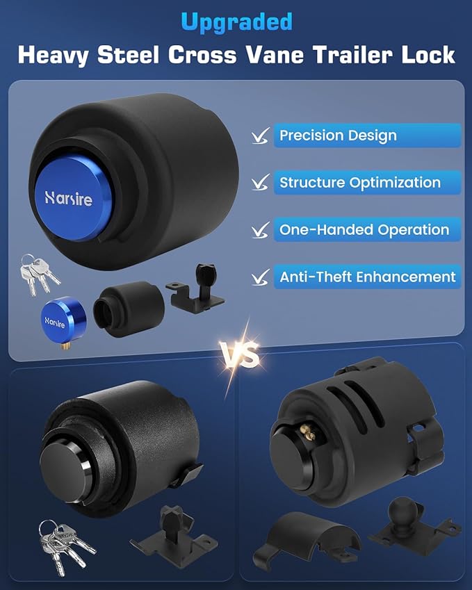 Trailer Lock Fits 2 5/16 Inch Coupler, 2025 Upgrade Heavy Duty Trailer Coupler Lock, Steel Anti-Theft Structural Trailer Hitch Lock, 2 5/16 Trailer Hitch for Travel Trailers, Boats, Trucks, RV