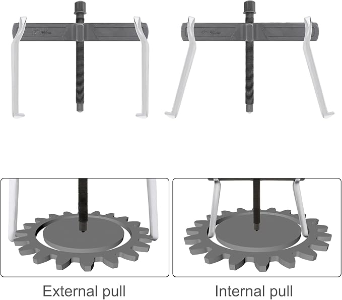 ChgImposs 12 Inch 2-Jaw Gear Puller, Adjustable Bearing Puller Gears + Wire Brush + Gloves, Reversible Removal Tool, CR-V Two Claws Puller Tool for Removal of Pulleys Flywheels Bearings Gears