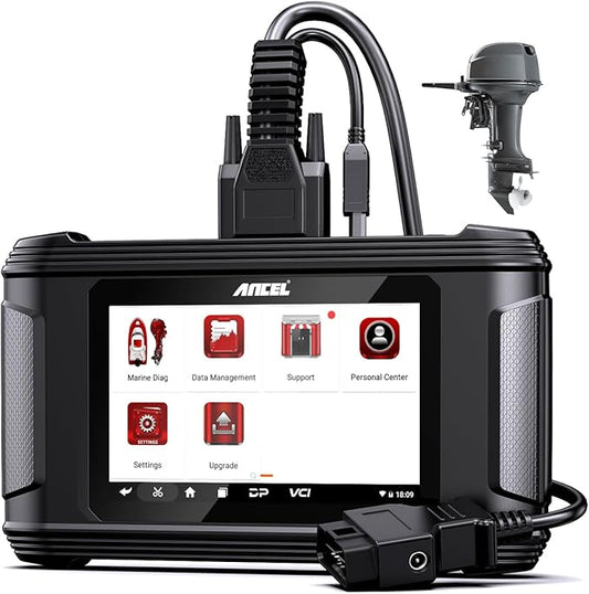 ANCEL MR500 Marine Diagnostic Tool for Yamaha (2003–2024) – Jet Ski & Outboard Engine Scanner, 15+ Service Functions, Read/Clear Codes, Live Data, Active Tests